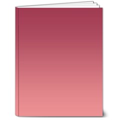 Burgundy Red To Coral Pink Linear Gradient 7  X 9  Hardcover Notebook by GradientsOmbre