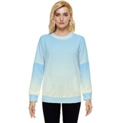 Baby Blue To Cream Yellow Linear Gradient Hidden Pocket Sweatshirt by GradientsOmbre