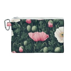 Poppy Flower Plant Petals Bloom Canvas Cosmetic Bag (large) by Grandong