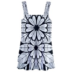 Seamless Tiling Pattern Hand Drawn Black White Kids  Layered Skirt Swimsuit by Grandong
