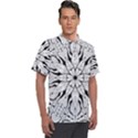 Seamless Tiling Pattern Hand Drawn Black White Men s Polo T-Shirt View1