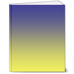 Navy Blue To Electric Yellow Linear Gradient 8  X 10  Hardcover Notebook by GradientsOmbre