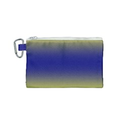 Electric Yellow To Navy Blue Bilinear Gradient Canvas Cosmetic Bag (small) by GradientsOmbre