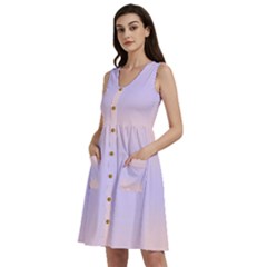 Pale Pink To Pale Violet Bilinear Gradient Sleeveless Dress With Pocket by GradientsOmbre