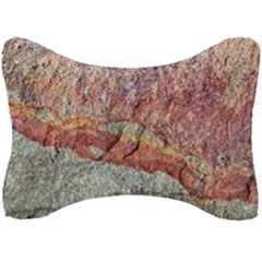 Red And Gray Rock Texture Print Seat Head Rest Cushion by dflcprintsclothing