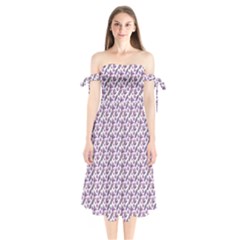 Boho Pattern 2 Shoulder Tie Bardot Midi Dress by designsbymallika