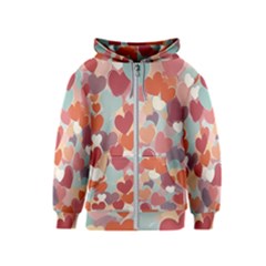 Valentines Day Hearts Romance Love Kids  Zipper Hoodie by Posterlux