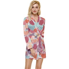 Valentines Day Hearts Romance Love Long Sleeve Satin Robe by Posterlux