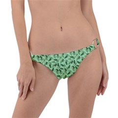 Leaves Pattern Texture Seamless Ring Detail Bikini Bottoms by Hannah976
