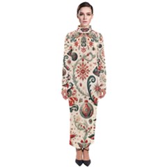 Christmas Tree Snow Turtleneck Maxi Dress by Bedest