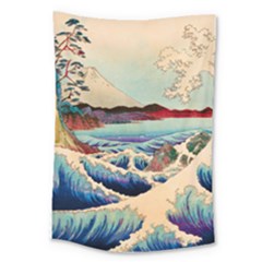Wave Japanese Mount Fuji Ocean Large Tapestry by Bedest