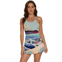 Wave Japanese Mount Fuji Ocean 2-in-1 Flare Activity Dress by Bedest