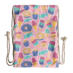 Ice Cream Donut Sweets Candie Drawstring Bag (large) by Apenda