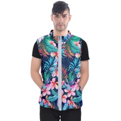 Hawaiian Flowers Hawaii Men s Puffer Vest by Cemarart