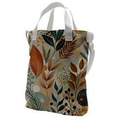 Leaves Pattern Flora Canvas Messenger Bag by Sabxi