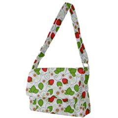 Strawberry Fruit Pattern Leaves Full Print Messenger Bag (l) by Sabxi