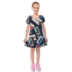 Abstract Case Kids  Short Sleeve Velvet Dress by kyorashop23