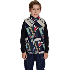 Abstract Case Kid s Button Up Puffer Vest by kyorashop23