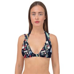 Abstract Case Double Strap Halter Bikini Top by kyorashop23