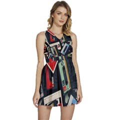 Abstract Case Sleeveless High Waist Mini Dress by kyorashop23