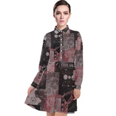 Aesthetic , Aesthetic, Dark Long Sleeve Chiffon Shirt Dress by kyorashop23