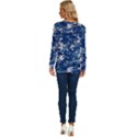 Blue, Camouflage, Cool, Navy, New, Pattern Long Sleeve Crew Neck Pullover Top View4