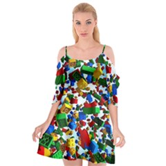 Falling Lego Bricks, Desenho, Fall, Games Cutout Spaghetti Strap Chiffon Dress by kyorashop23