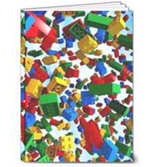 Falling Lego Bricks, Desenho, Fall, Games 5  X 7  Hardcover Notebook by kyorashop23