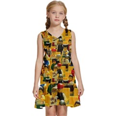 Lego People, Games Kids  Sleeveless Tiered Mini Dress by kyorashop23