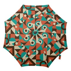 Retro Colorful Background, Retro Abstraction Hook Handle Umbrellas (medium) by kyorashop23