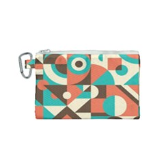Retro Colorful Background, Retro Abstraction Canvas Cosmetic Bag (small) by kyorashop23