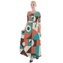 Retro Colorful Background, Retro Abstraction Half Sleeves Maxi Dress View1