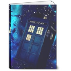 Tardis Doctor Who Space Galaxy 5  X 7  Hardcover Notebook by Cemarart