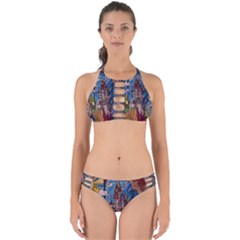 Castle Building Stained Glass Perfectly Cut Out Bikini Set by Cemarart