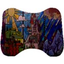 Castle Building Stained Glass Head Support Cushion View1