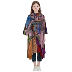 Castle Building Stained Glass Kids  Hooded Rain Ponchos by Cemarart