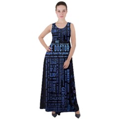 Doctor Who Tardis Empire Waist Velour Maxi Dress by Cemarart