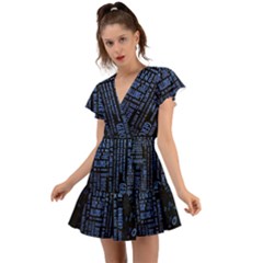 Doctor Who Tardis Flutter Sleeve Wrap Dress by Cemarart