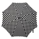 Pattern Checkered Squares Black White Pattern Hook Handle Umbrellas (Large) View1