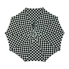 Pattern Checkered Squares Black White Pattern Automatic Folding Umbrella With Case (large) by Sabxi