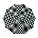 Pattern Checkered Squares Black White Pattern Automatic Folding Umbrella with Case (Large) View1
