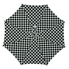 Pattern Checkered Squares Black White Pattern Automatic Folding Umbrella With Case (medium) by Sabxi