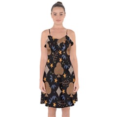 Seamless Pattern Repeat Repetition Ruffle Detail Chiffon Dress by Sabxi