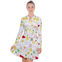 Pattern Seamless Texture Fruit Long Sleeve Panel Dress by Sabxi
