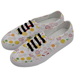 Pattern Seamless Texture Fruit Men s Classic Low Top Sneakers by Sabxi