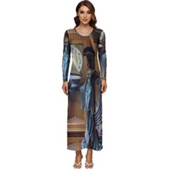 Lady Long Sleeve Longline Maxi Dress by bestdesignintheworld