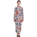 Retro Scandinavian Nordic Flowers Pattern Turtleneck Maxi Dress View1