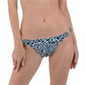 Retro Scandinavian Nordic Flowers Pattern 5 Ring Detail Bikini Bottoms View1