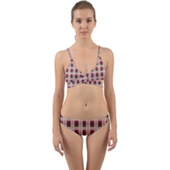 Retro 60s 50s Plaid Pattern 2 Wrap Around Bikini Set by violetheavensky