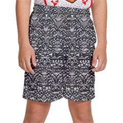 Gothic Leaf Pattern 2 Kids  Basketball Shorts by violetheavensky